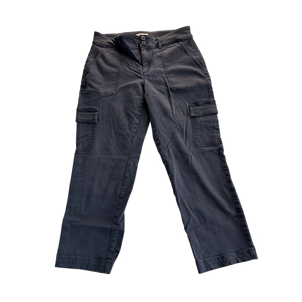 Loft Navy Blue Straight Crop Ankle Cargo Pants Women's Size 8